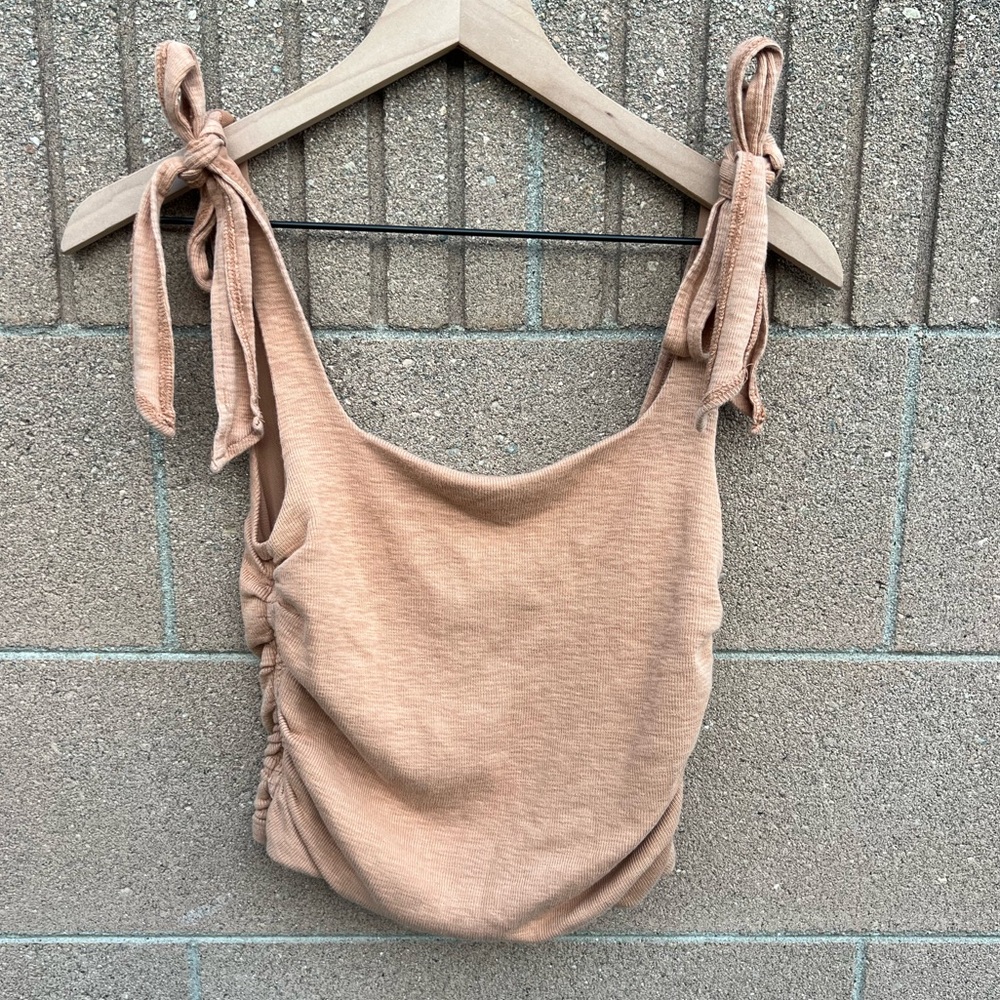 Free People Camel Tie-Strap Tank Top